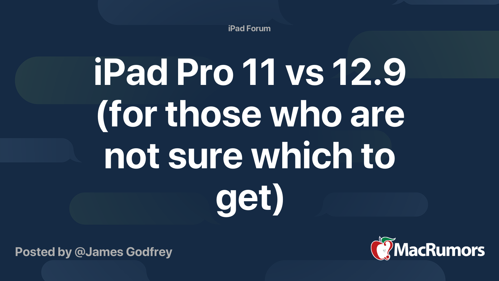 Ipad Pro 11 Vs 12 9 For Those Who Are Not Sure Which To Get Macrumors Forums