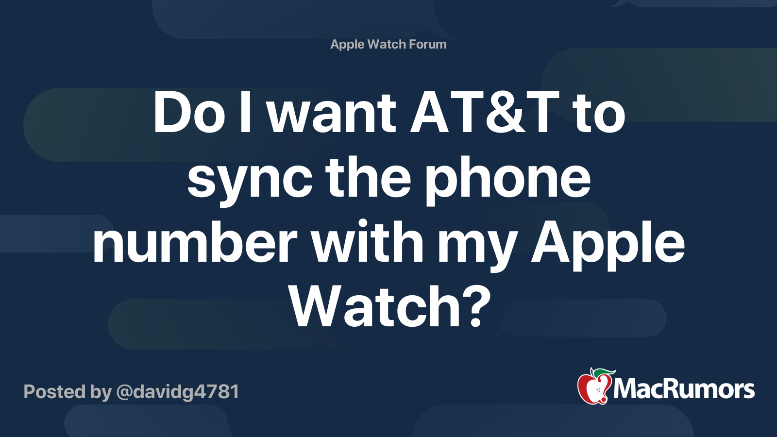 Do I want AT&T to sync the phone number with my Apple Watch