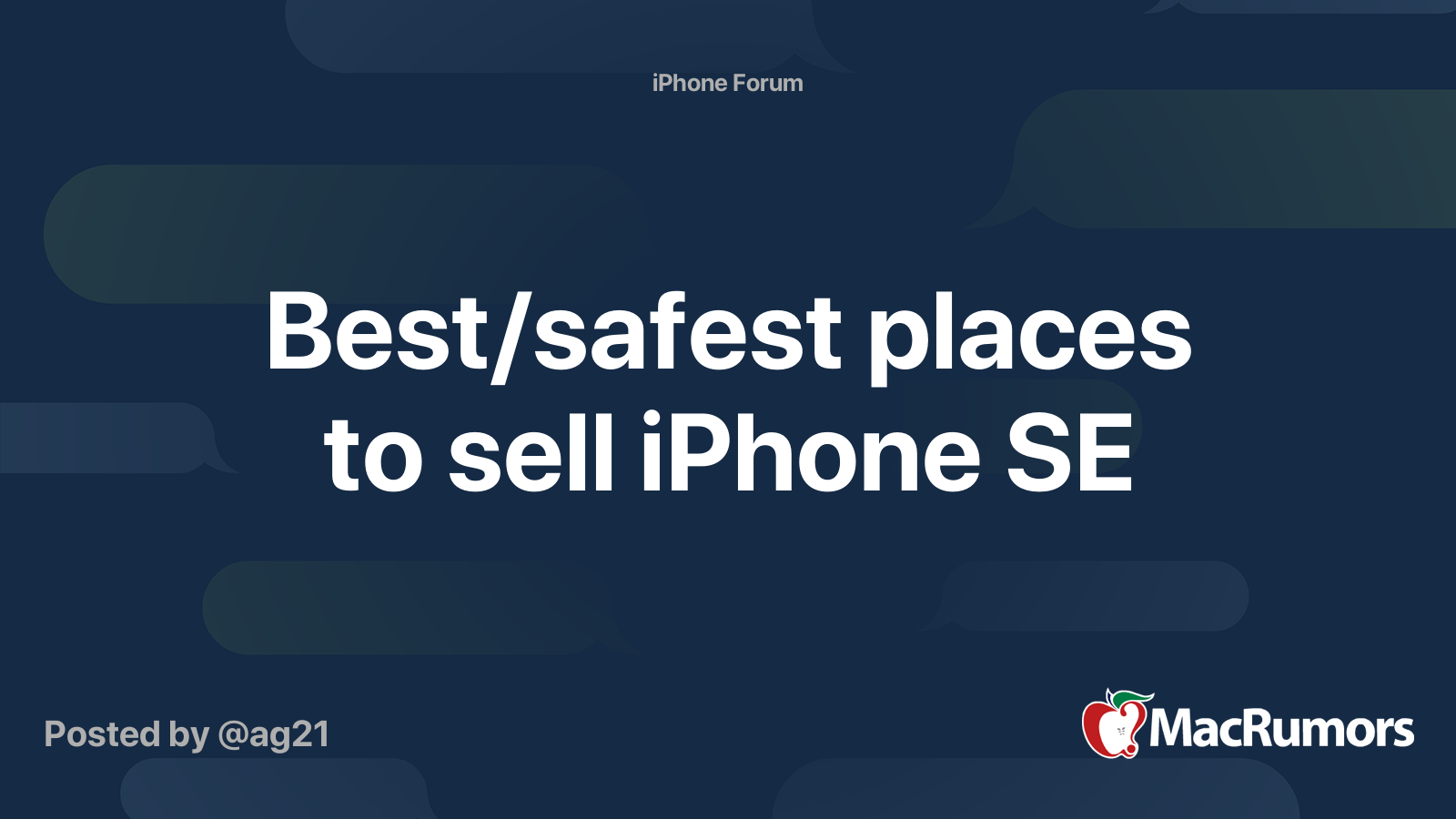 Best/safest places to sell iPhone SE | MacRumors Forums