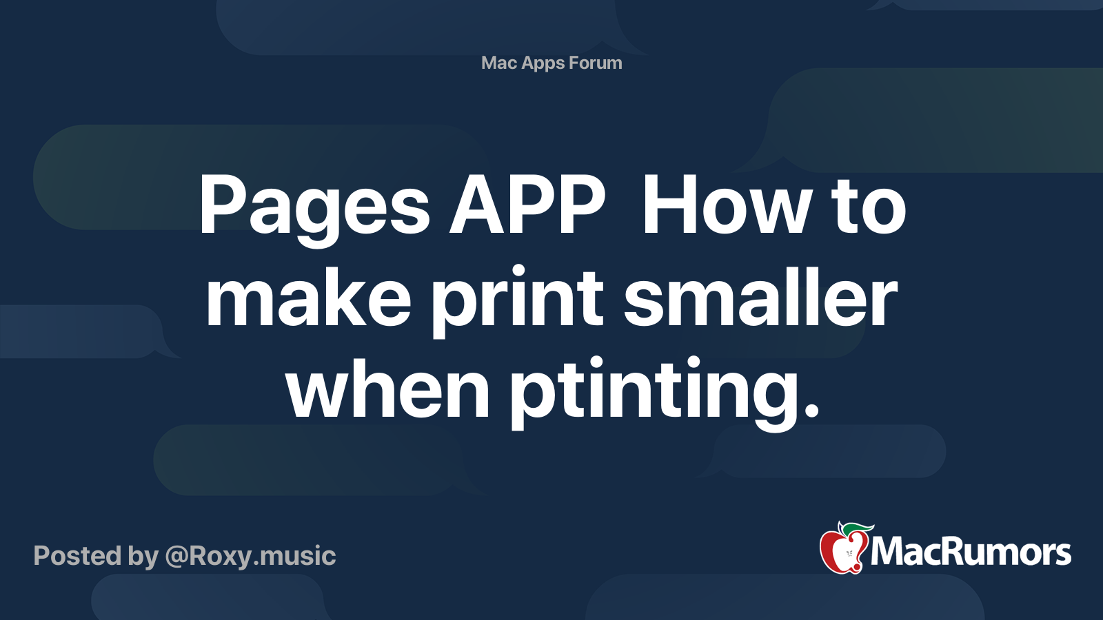 Pages app how to make print smaller when ptinting macrumors forums