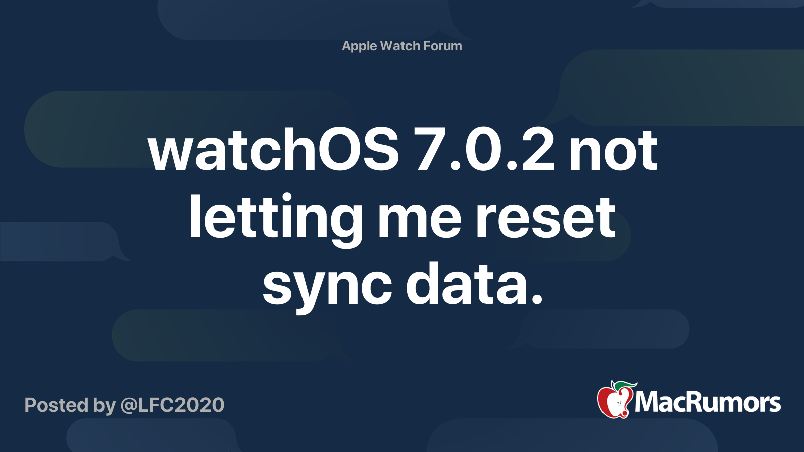 How to reset sync online data on apple watch