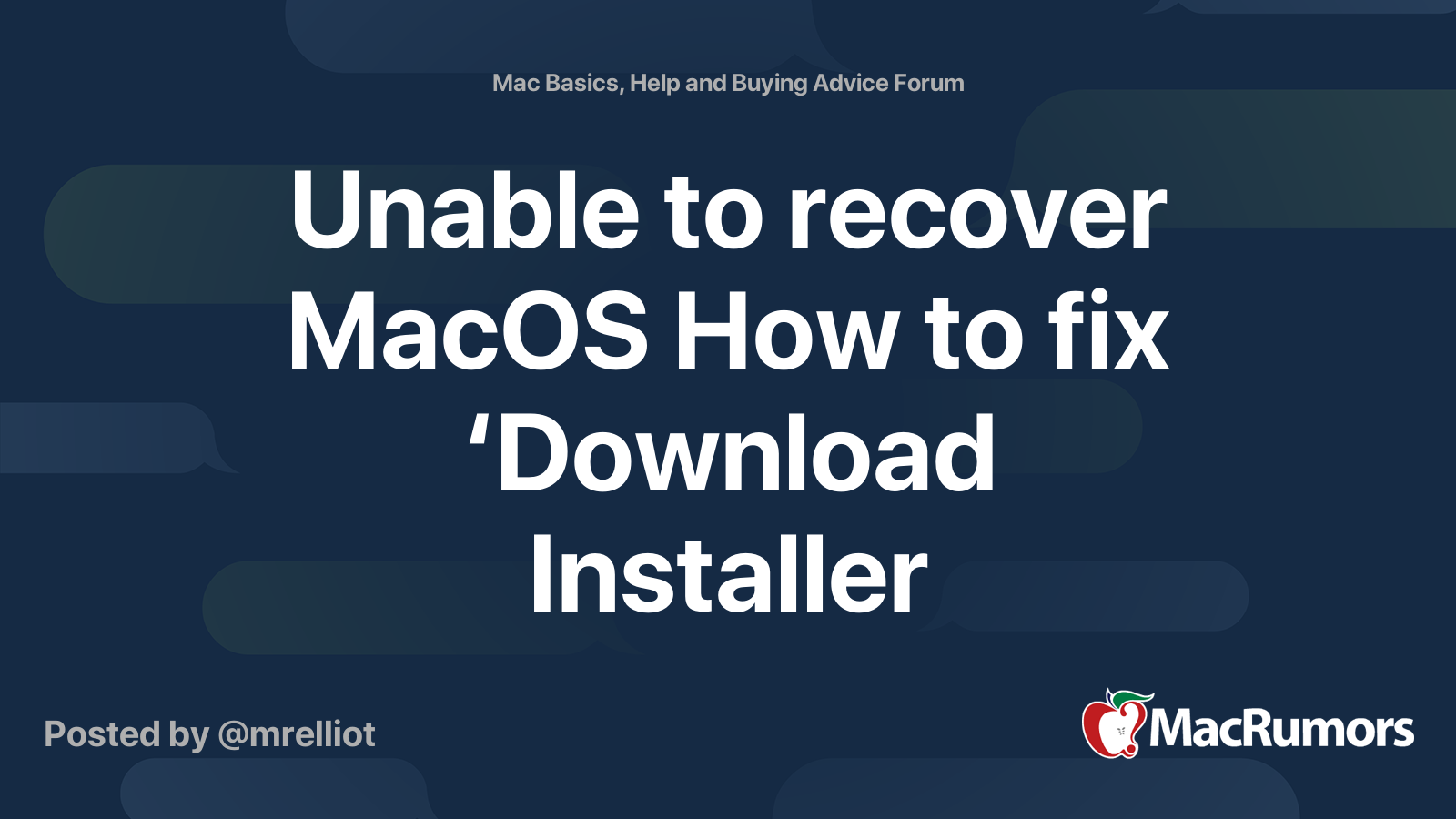 Unable to recover MacOS How to fix ‘Download Installer Information to