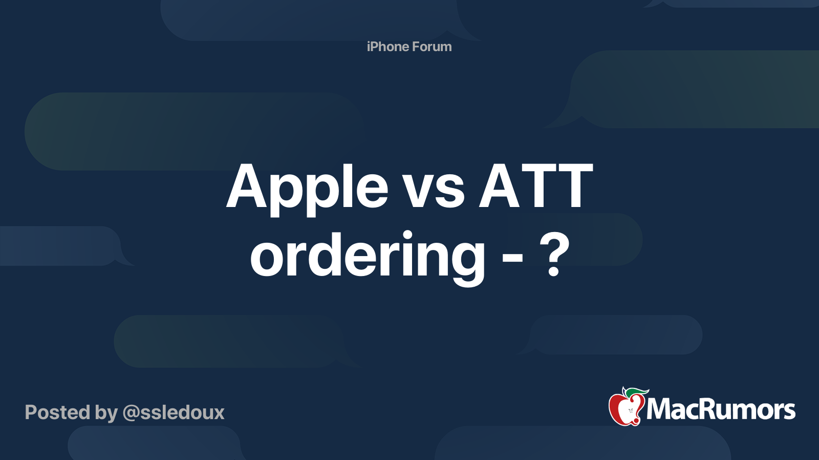 Apple vs ATT ordering ? MacRumors Forums