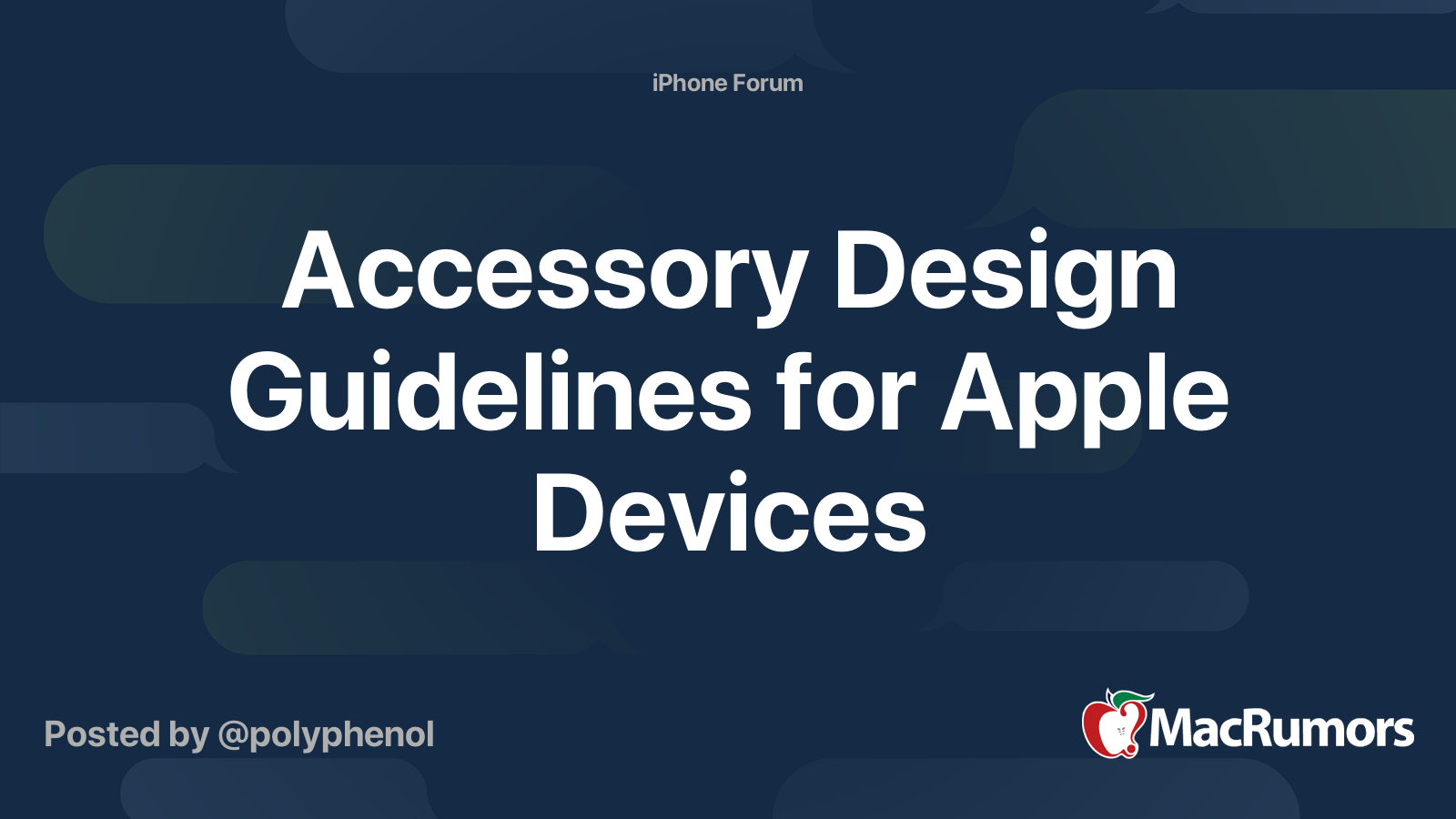 Accessory Design Guidelines for Apple Devices MacRumors Forums