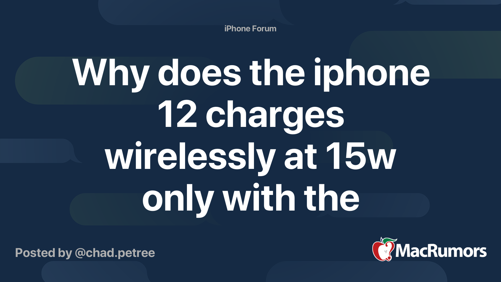 Why does the iphone 12 charges wirelessly at 15w only with the magsafe