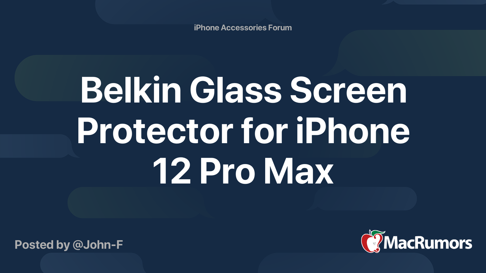 Belkin Glass Screen Protector for iPhone 12 Pro Max MacRumors Forums