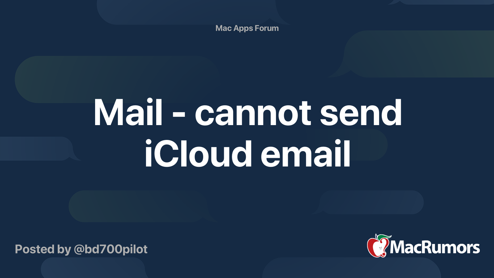 icloud mail cannot send mail