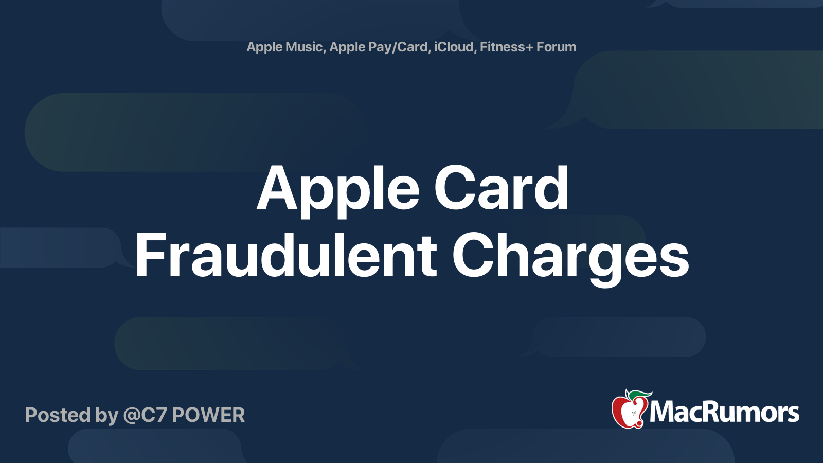 Apple Card Fraudulent Charges MacRumors Forums