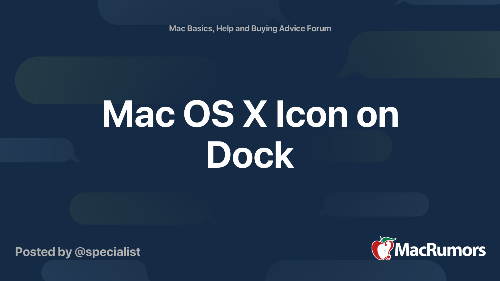 Mac OS X Icon on Dock | MacRumors Forums