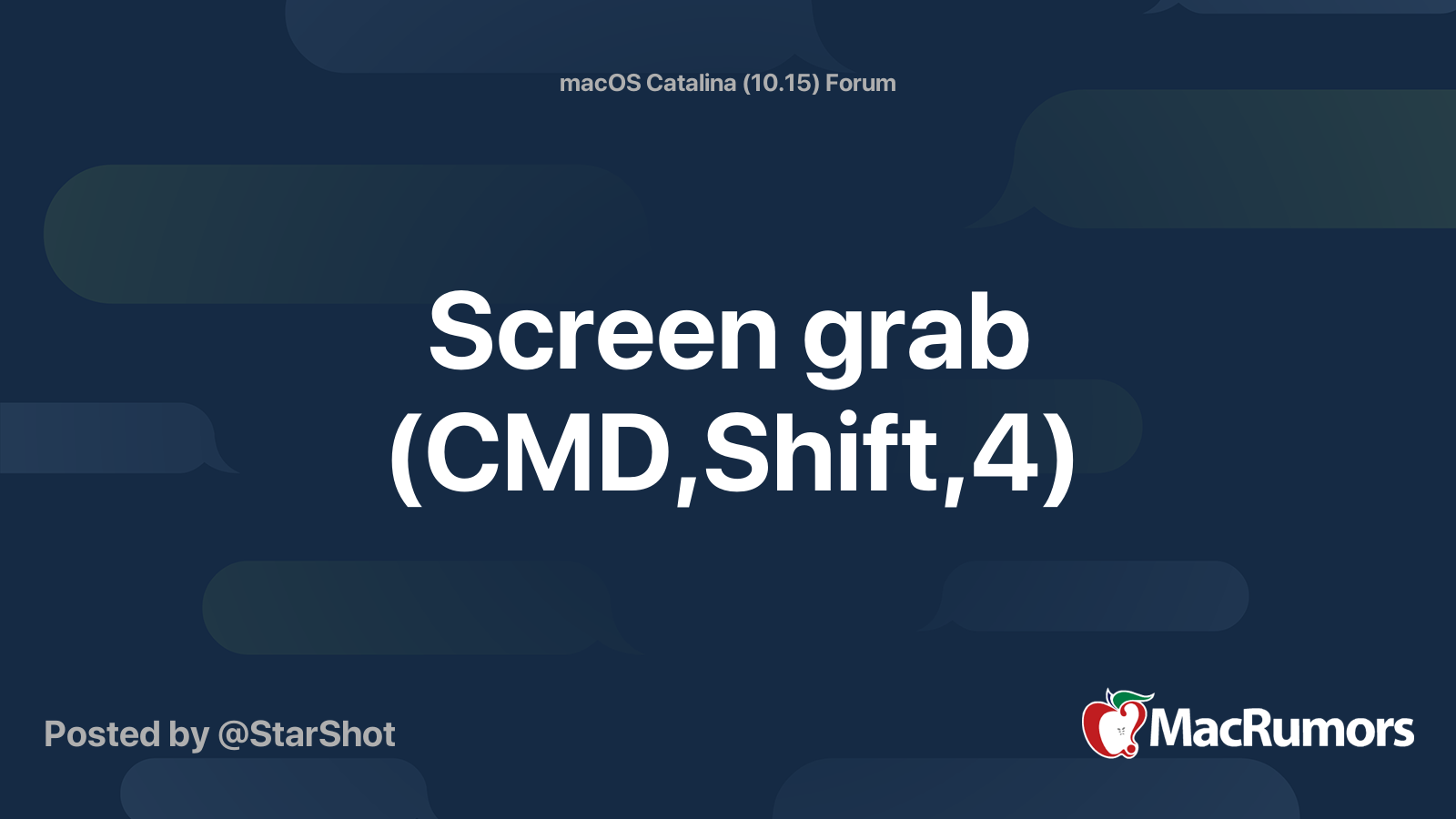 Screen grab (CMD,Shift,4) MacRumors Forums
