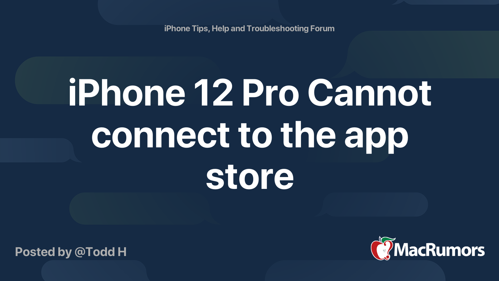 Cannot Connect To The App Store