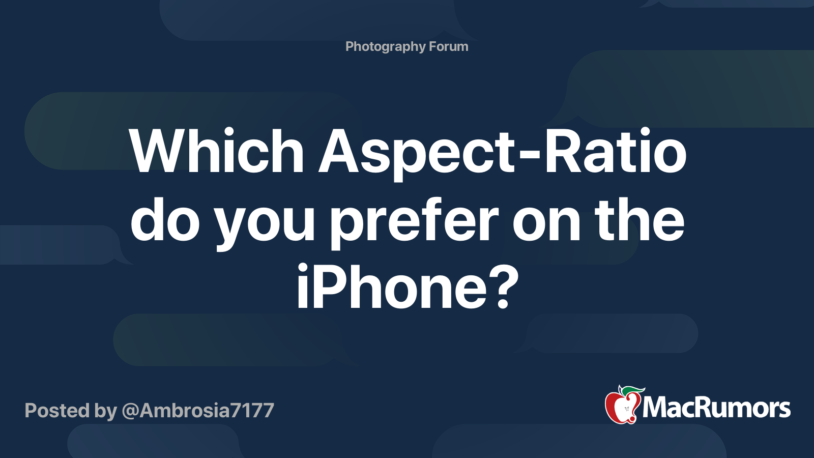 Which Aspect-Ratio do you prefer on the iPhone? | MacRumors Forums