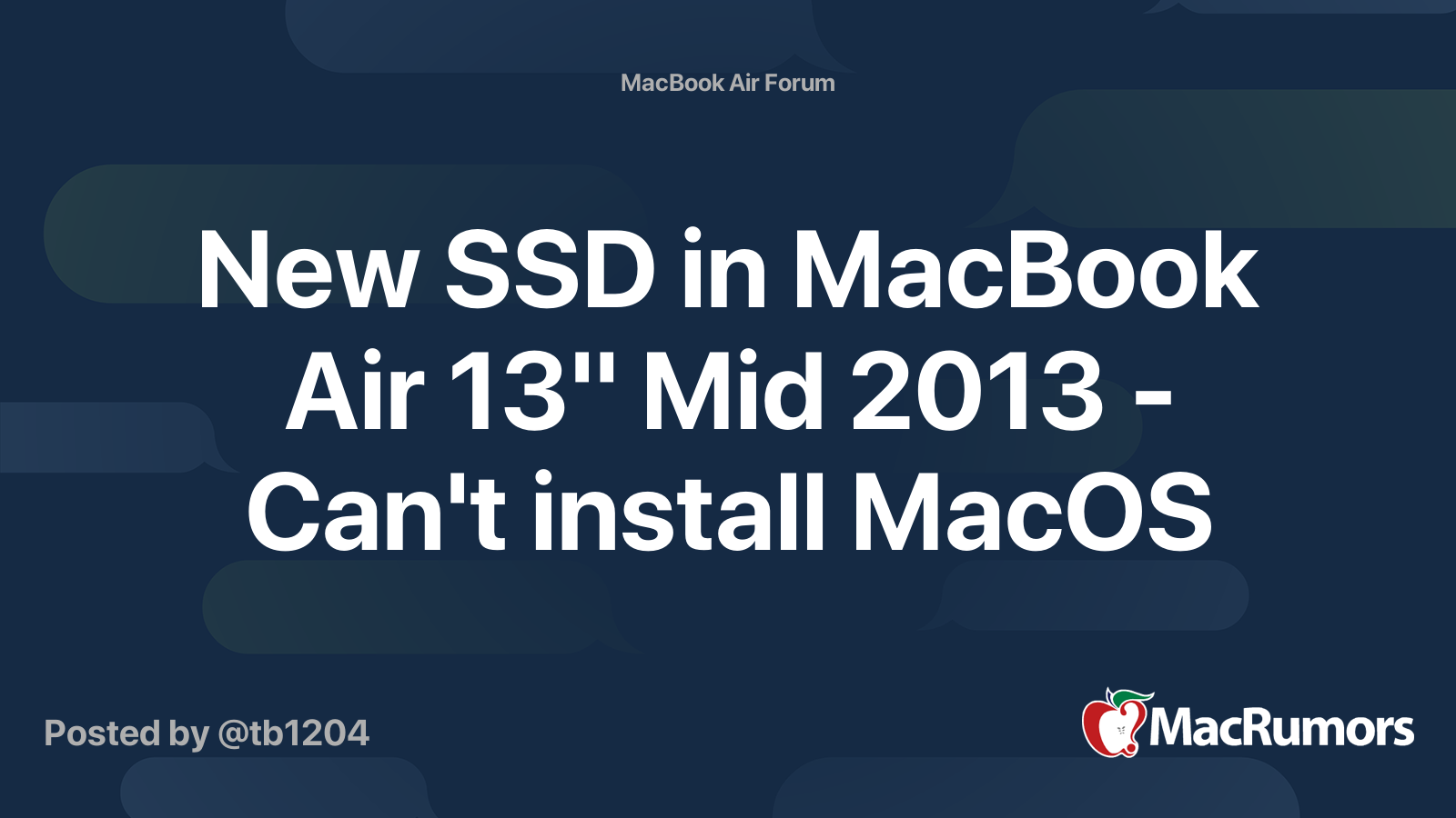 Installing mac os on new ssd storage