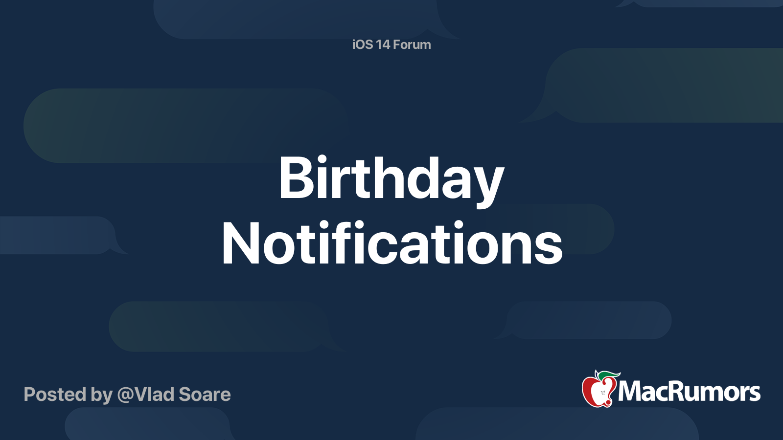 Birthday Notifications | MacRumors Forums