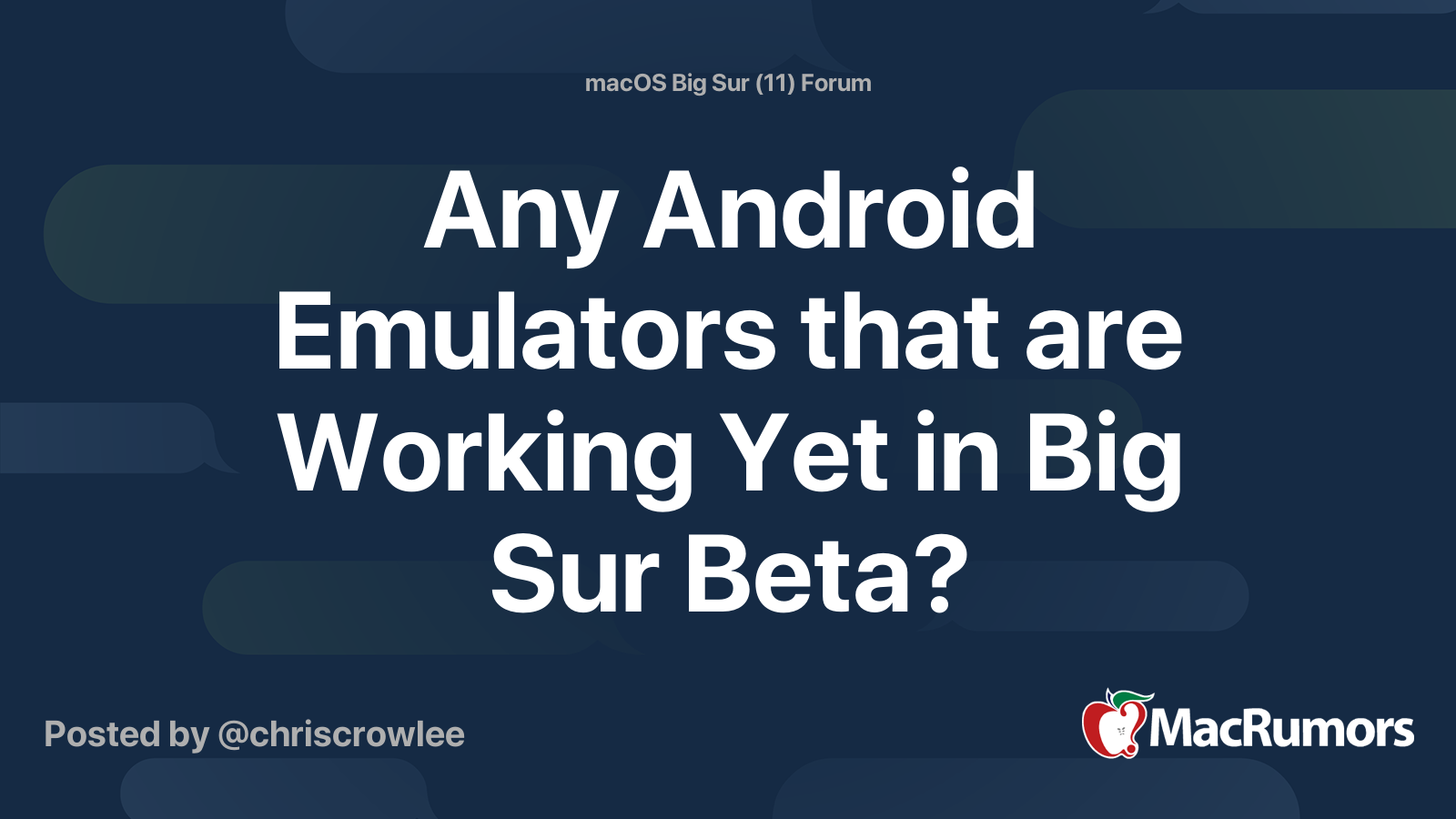 Android emulator for mac big sur