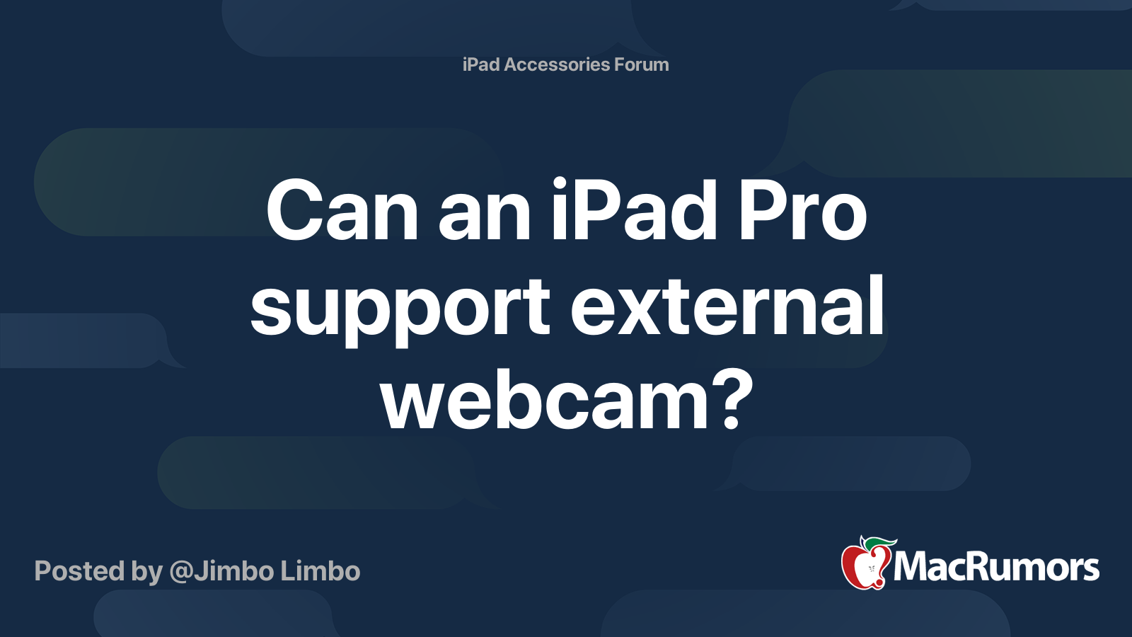 external webcam on ipad