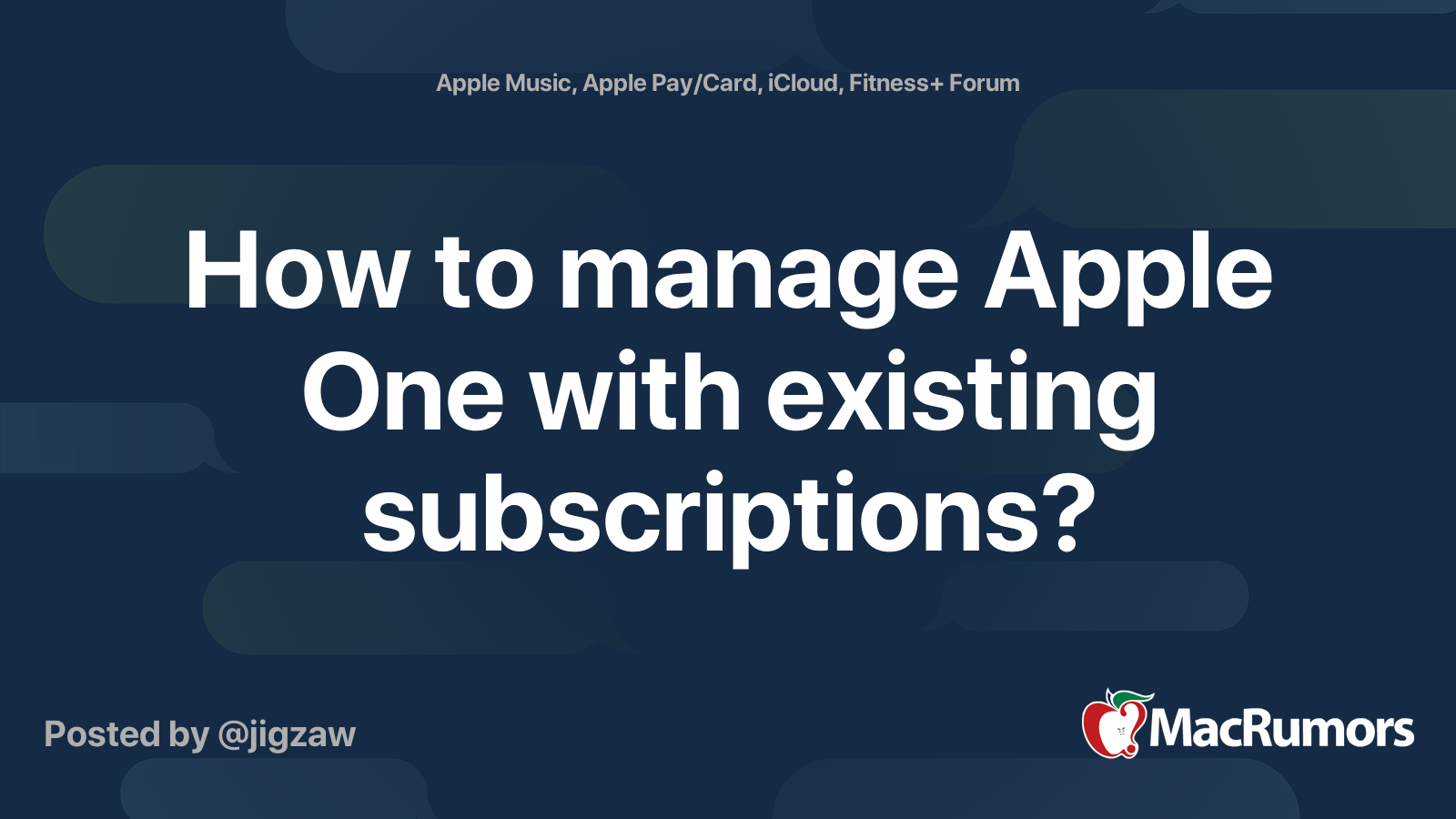 How to manage Apple One with existing subscriptions? MacRumors Forums