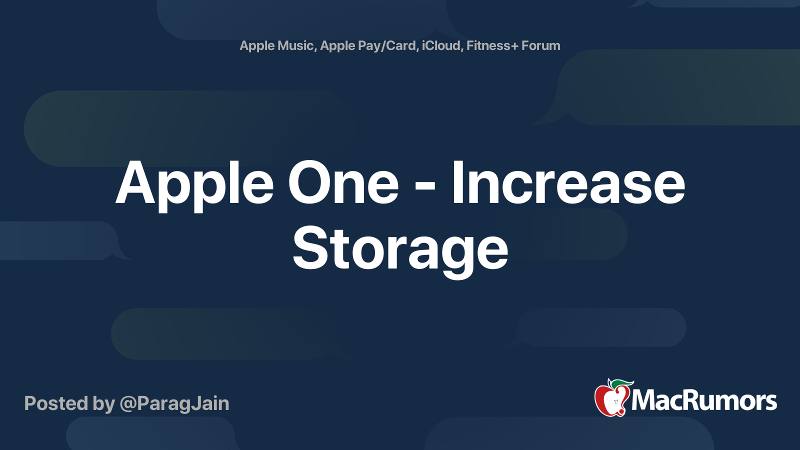 Apple One - Increase Storage | MacRumors Forums