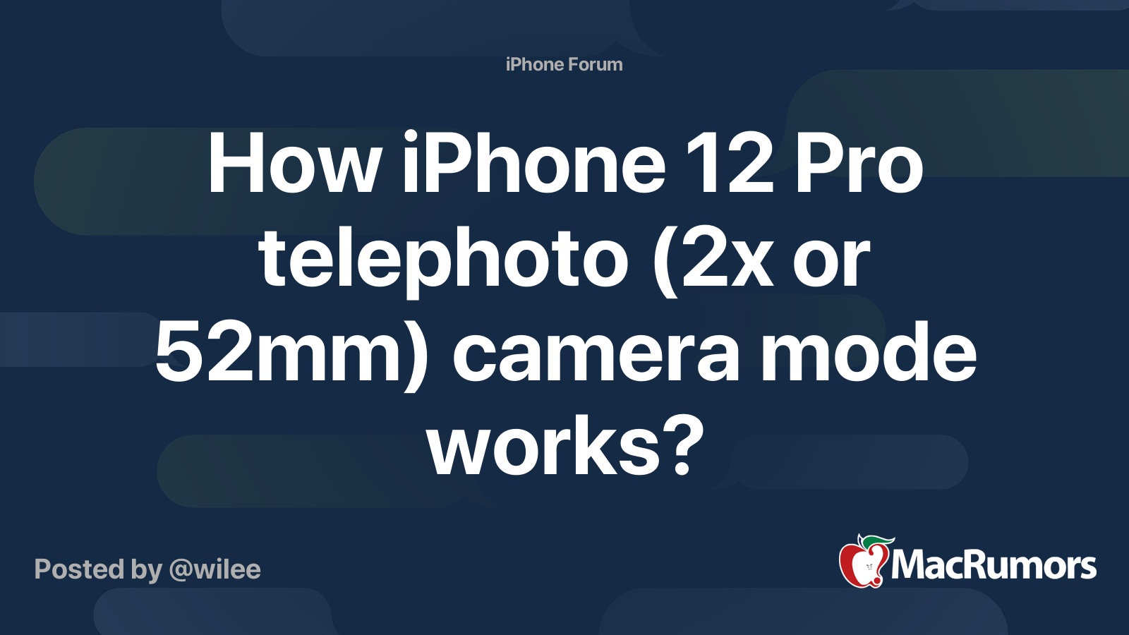 How iPhone 12 Pro telephoto (2x or 52mm) camera mode works? MacRumors