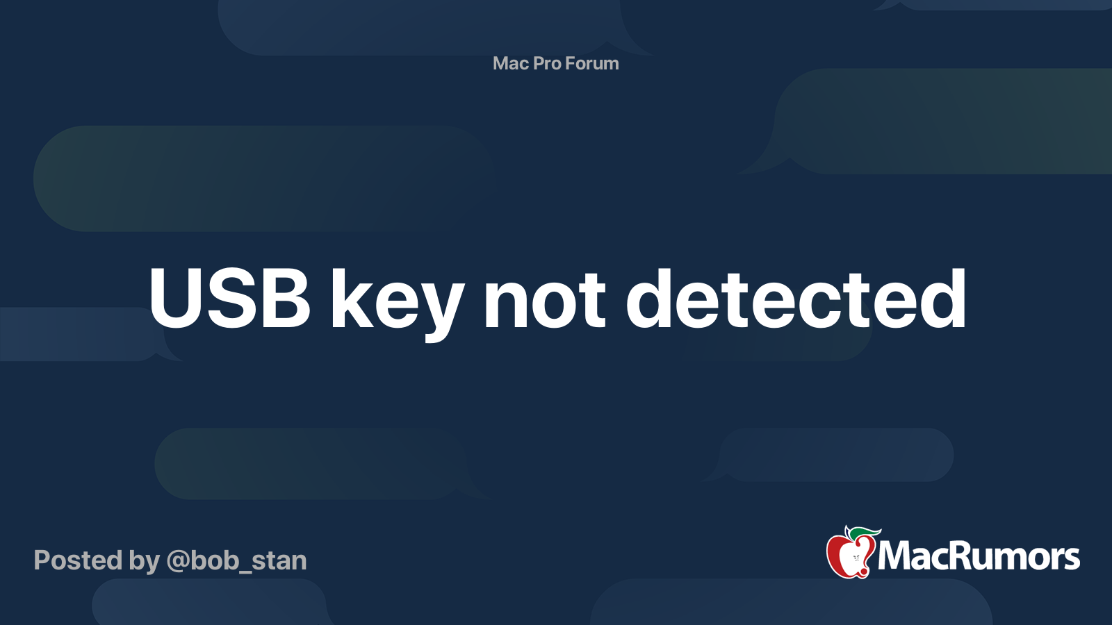 USB key not detected MacRumors Forums