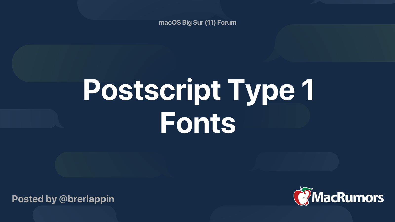 Postscript Type 1 Fonts MacRumors Forums