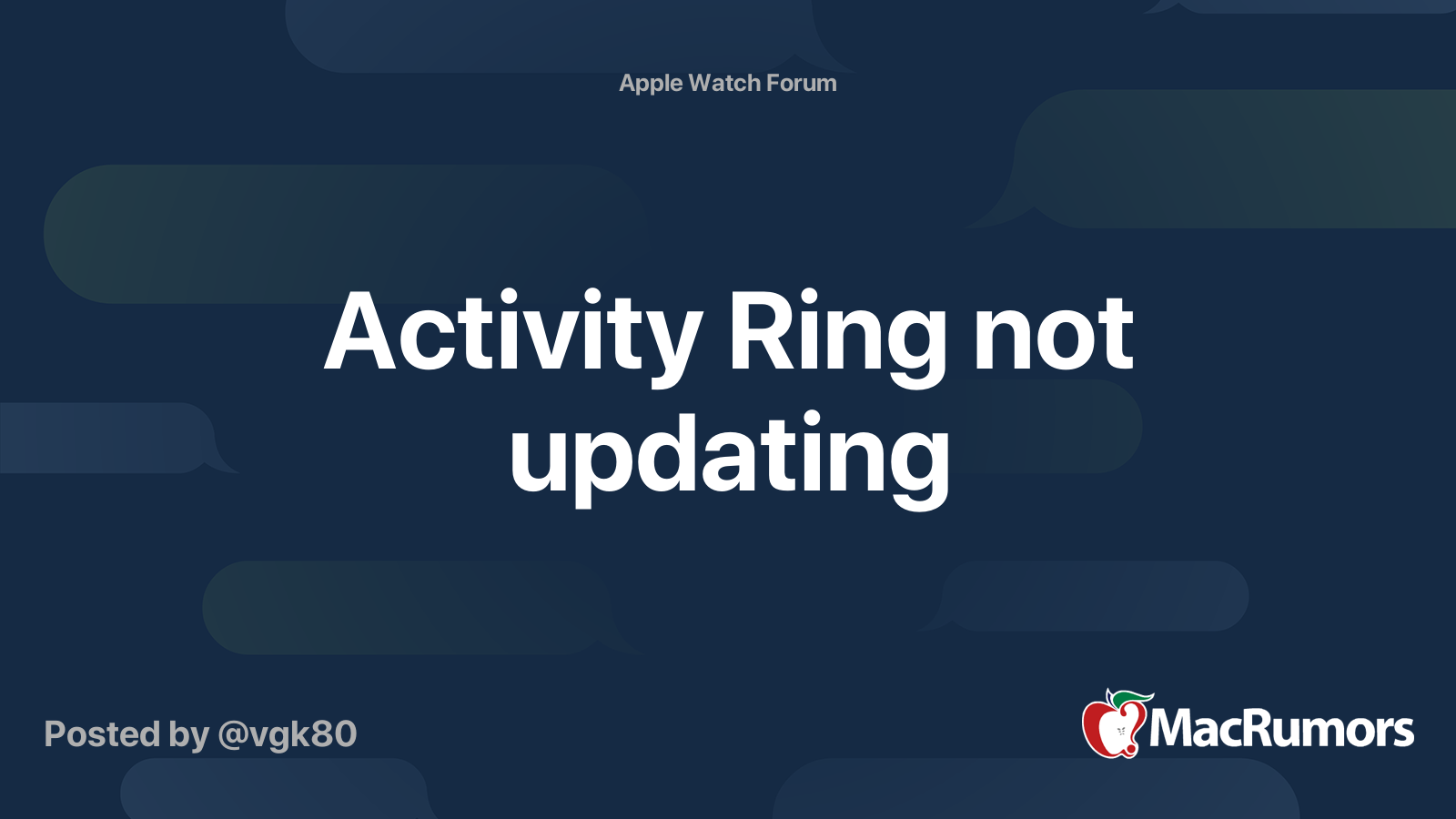 Activity Ring not updating MacRumors Forums