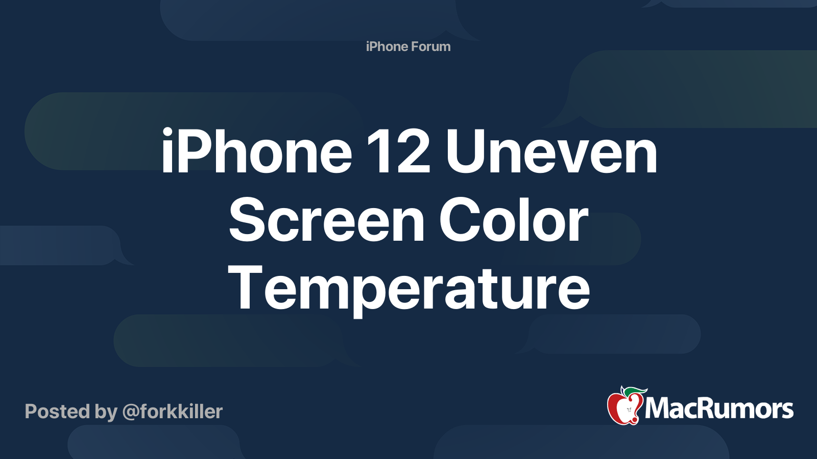 iPhone 12 Uneven Screen Color Temperature MacRumors Forums