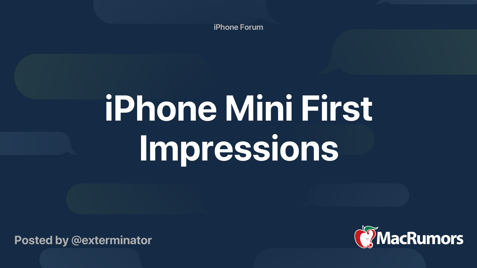 iPhone Mini First Impressions | MacRumors Forums
