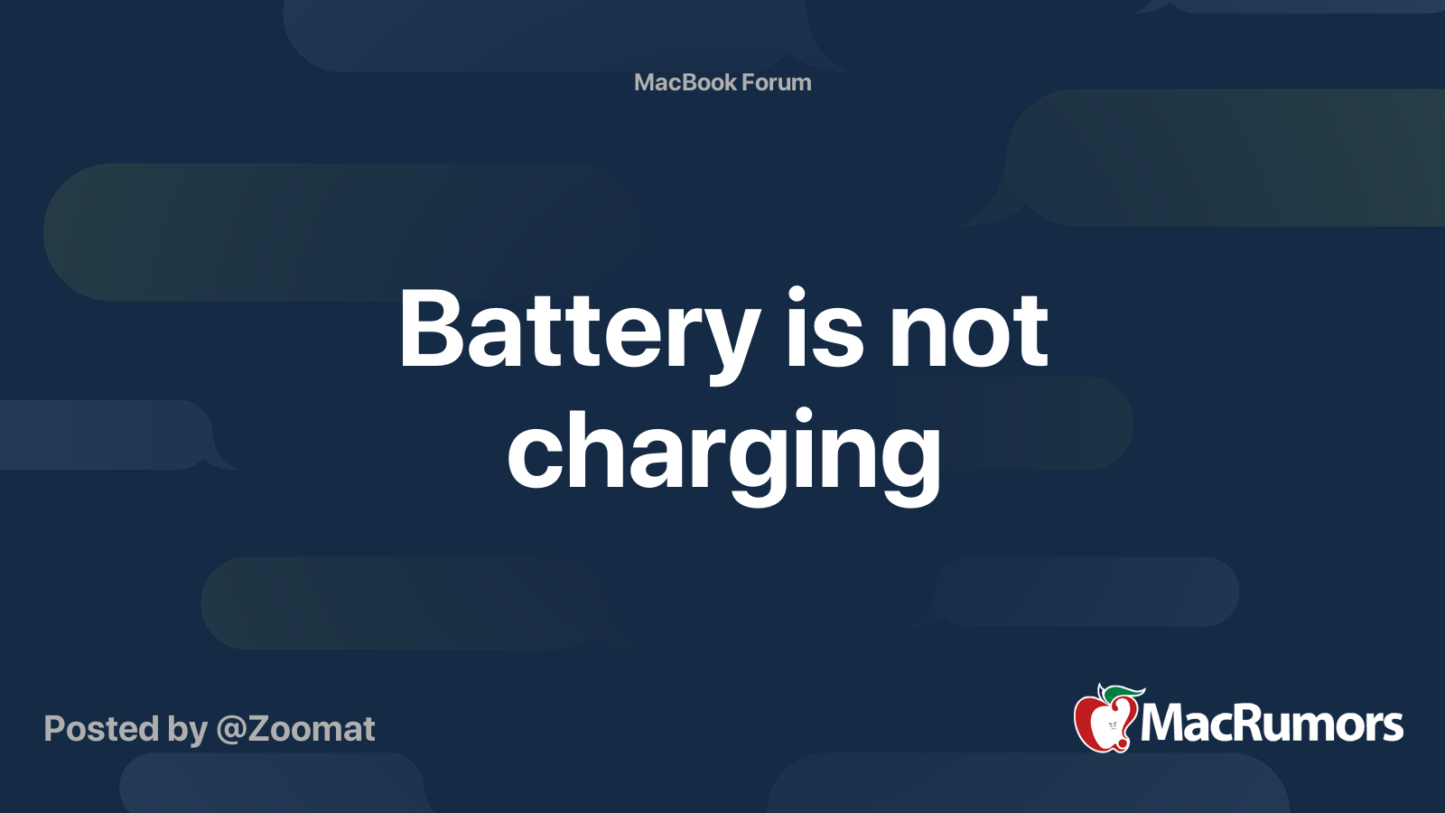 Battery is not charging MacRumors Forums