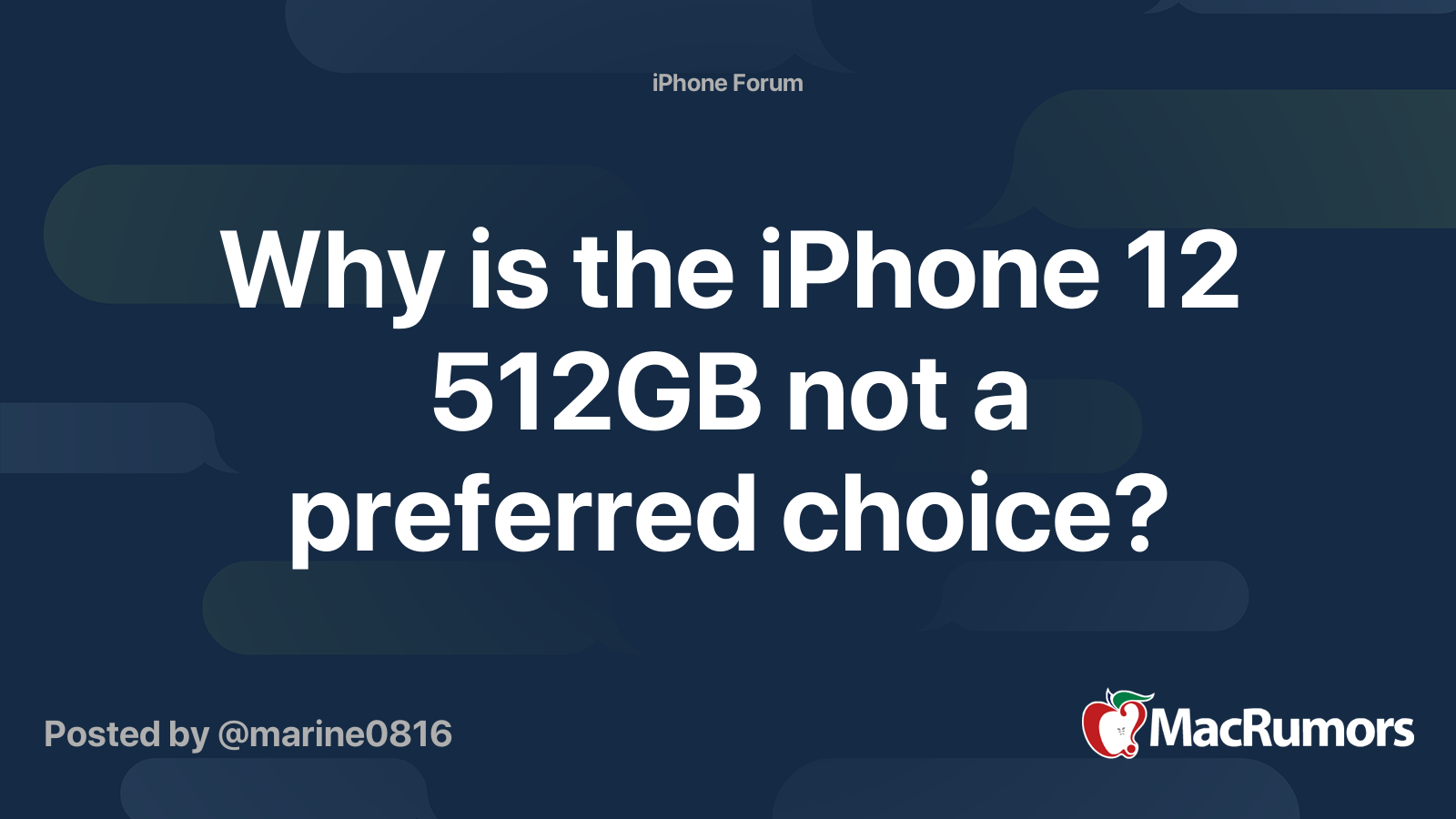 iPhone 12 Pro Why is the iPhone 12 512GB not a preferred choice?
