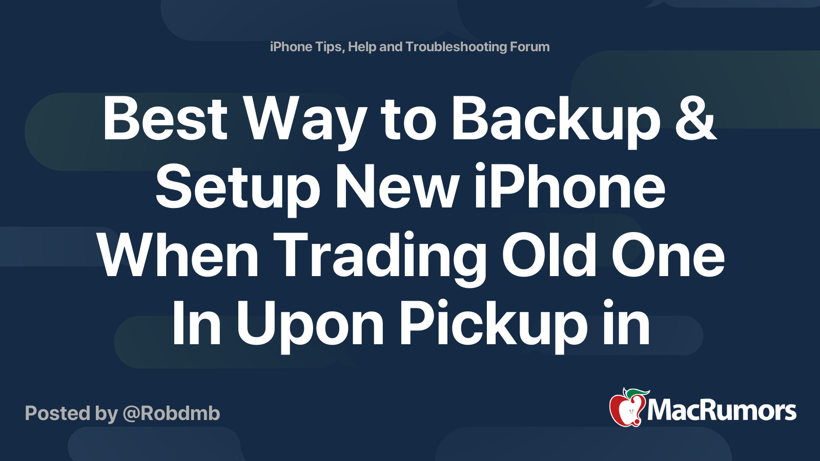 setup new iphone from old iphone backup