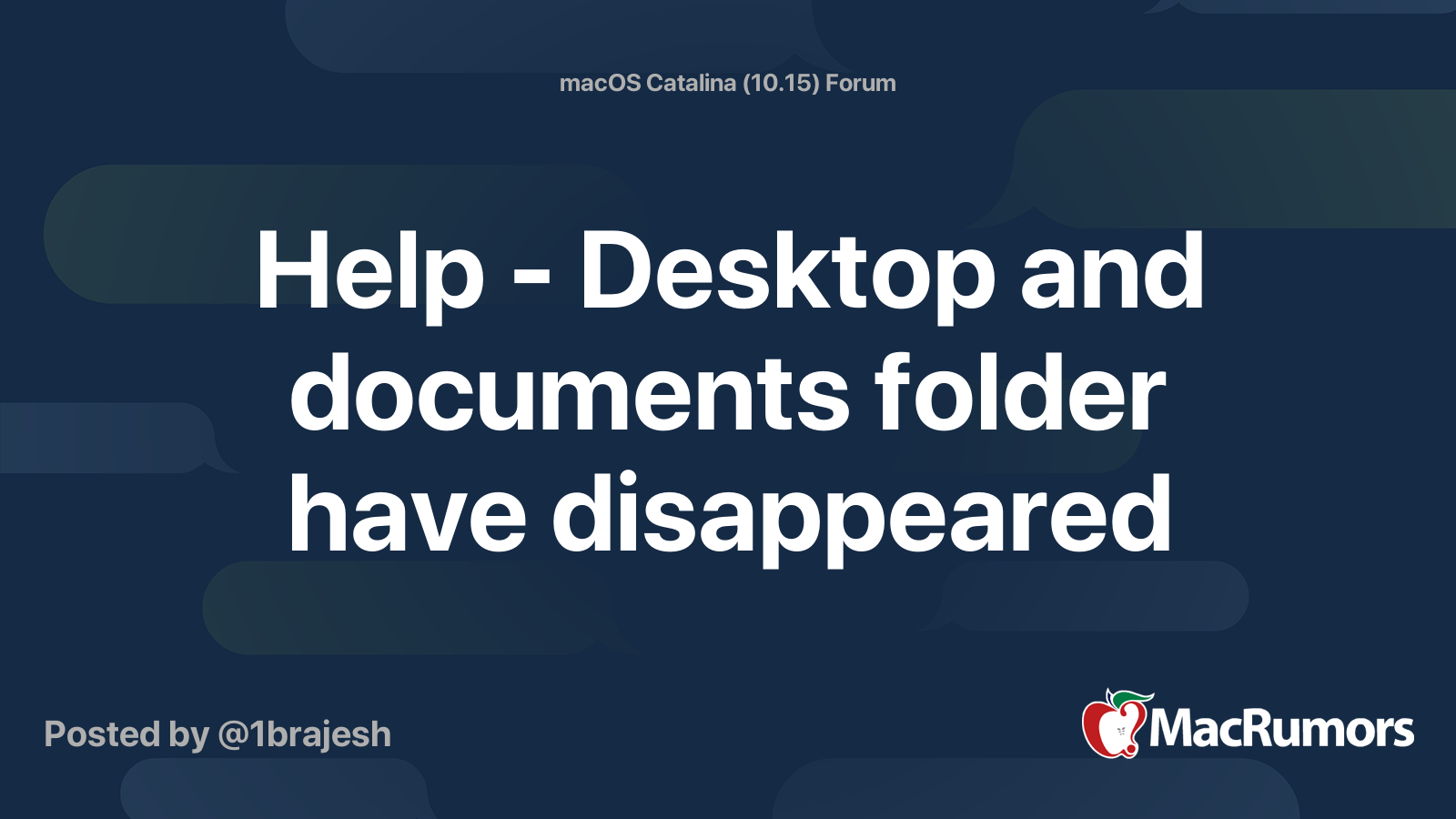 Help Desktop And Documents Folder Have Disappeared MacRumors Forums