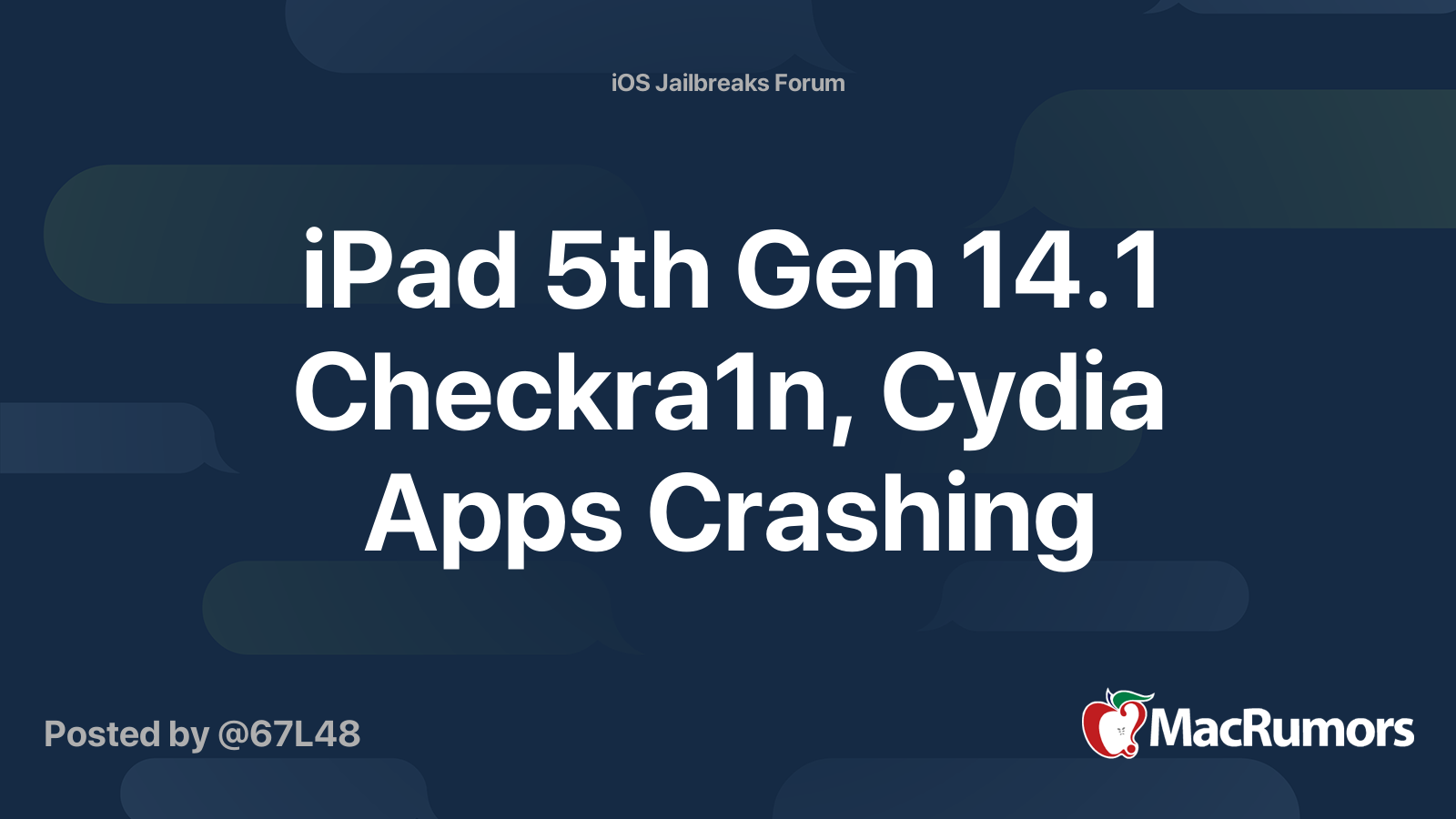IPad 5th Gen 14 1 Checkra1n Cydia Apps Crashing MacRumors Forums