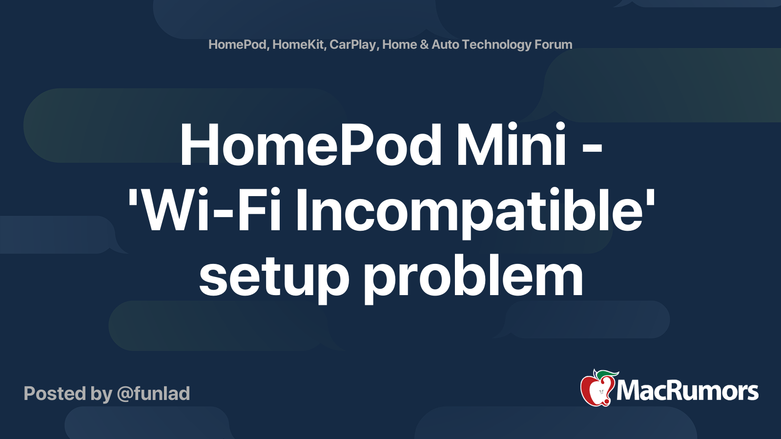 Homepod hot sale wifi incompatible