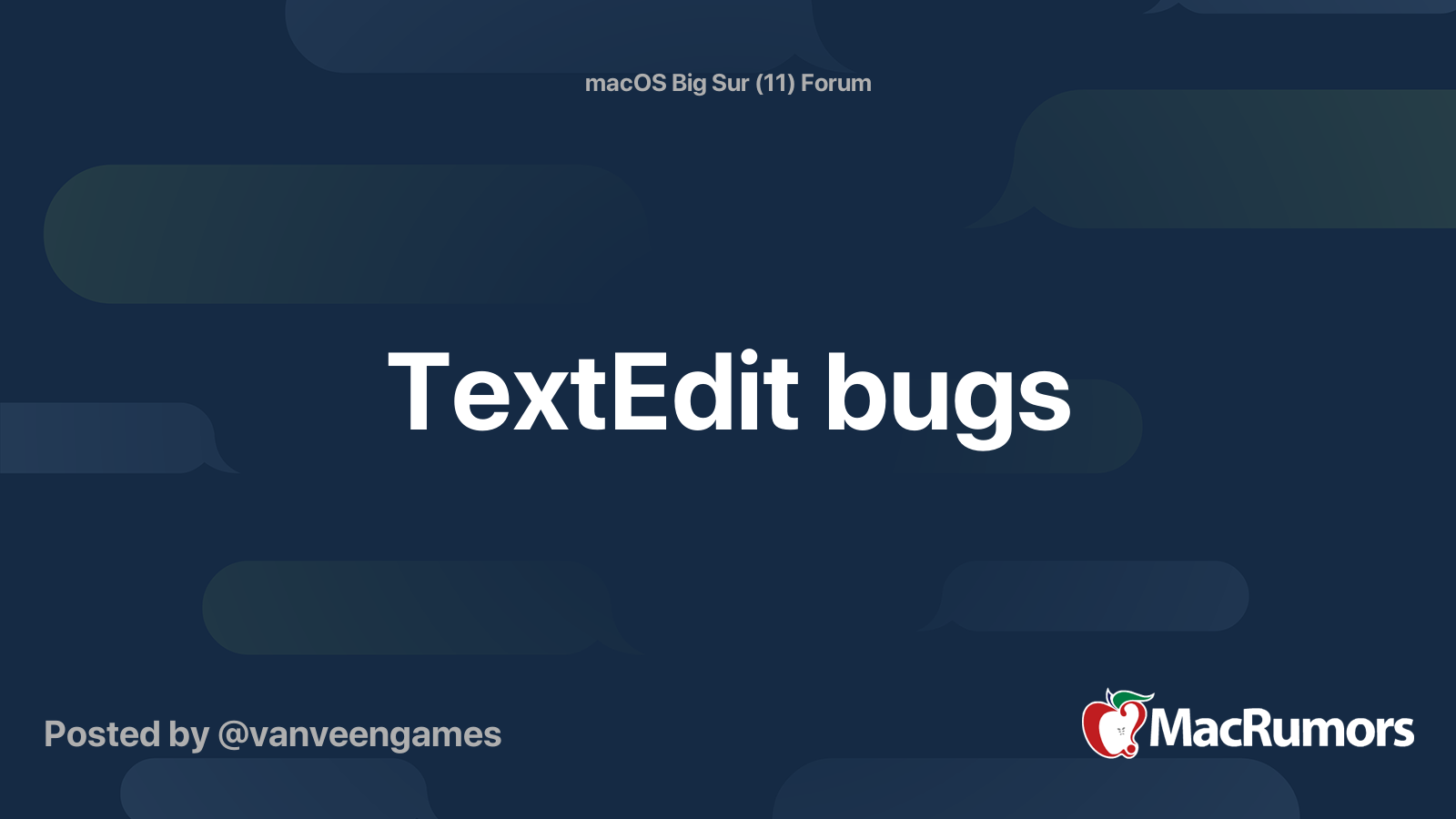 TextEdit bugs | MacRumors Forums