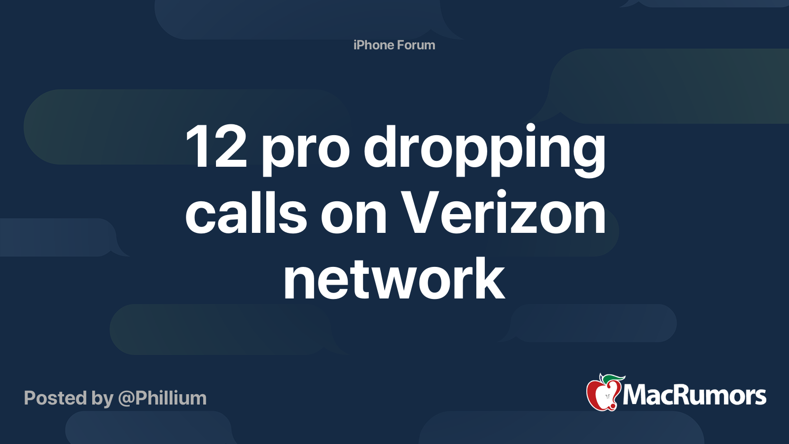 12 Pro Dropping Calls On Verizon Network Macrumors Forums