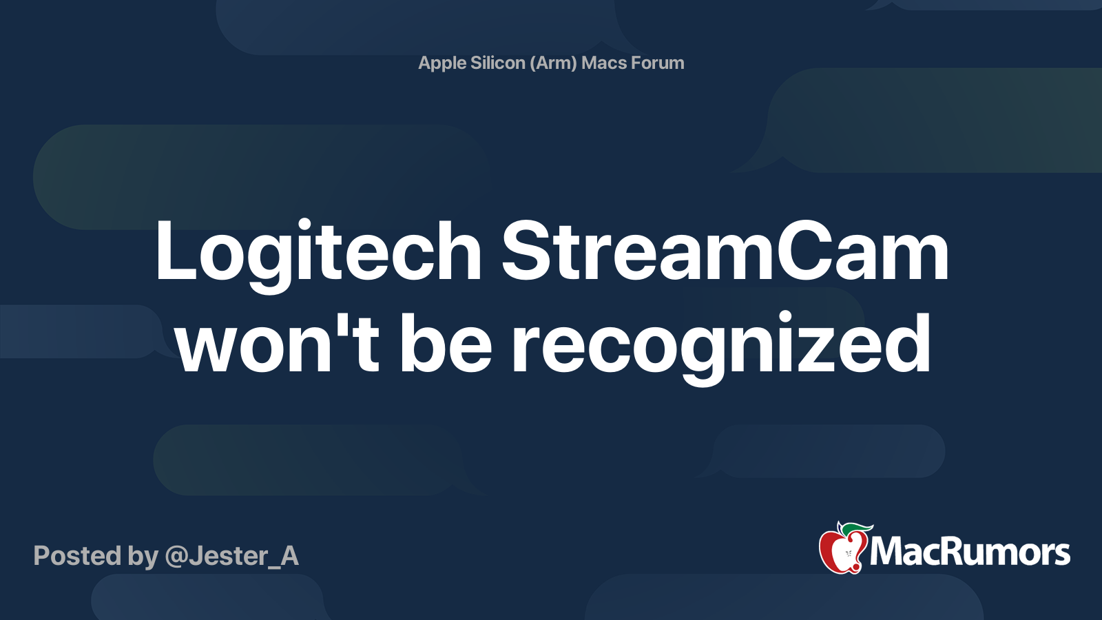 Logitech StreamCam won't be recognized MacRumors Forums