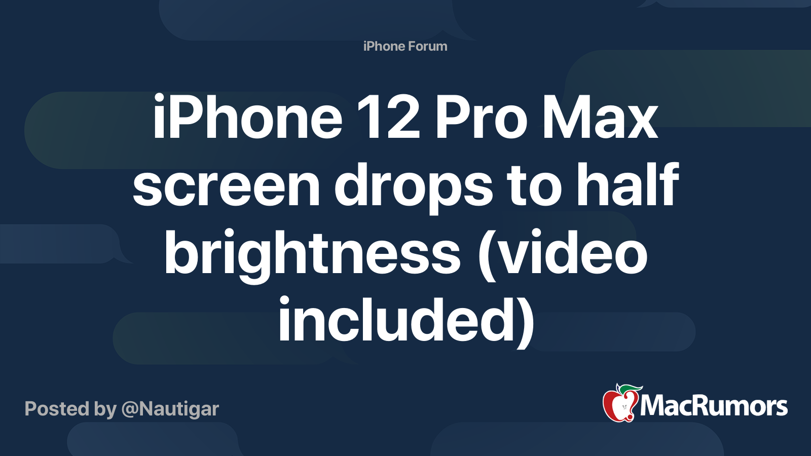 iPhone 12 Pro Max screen drops to half brightness (video included