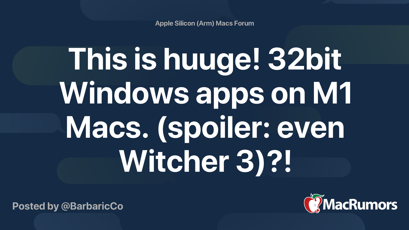 This is huuge! 32bit Windows apps on M1 Macs. (spoiler: even