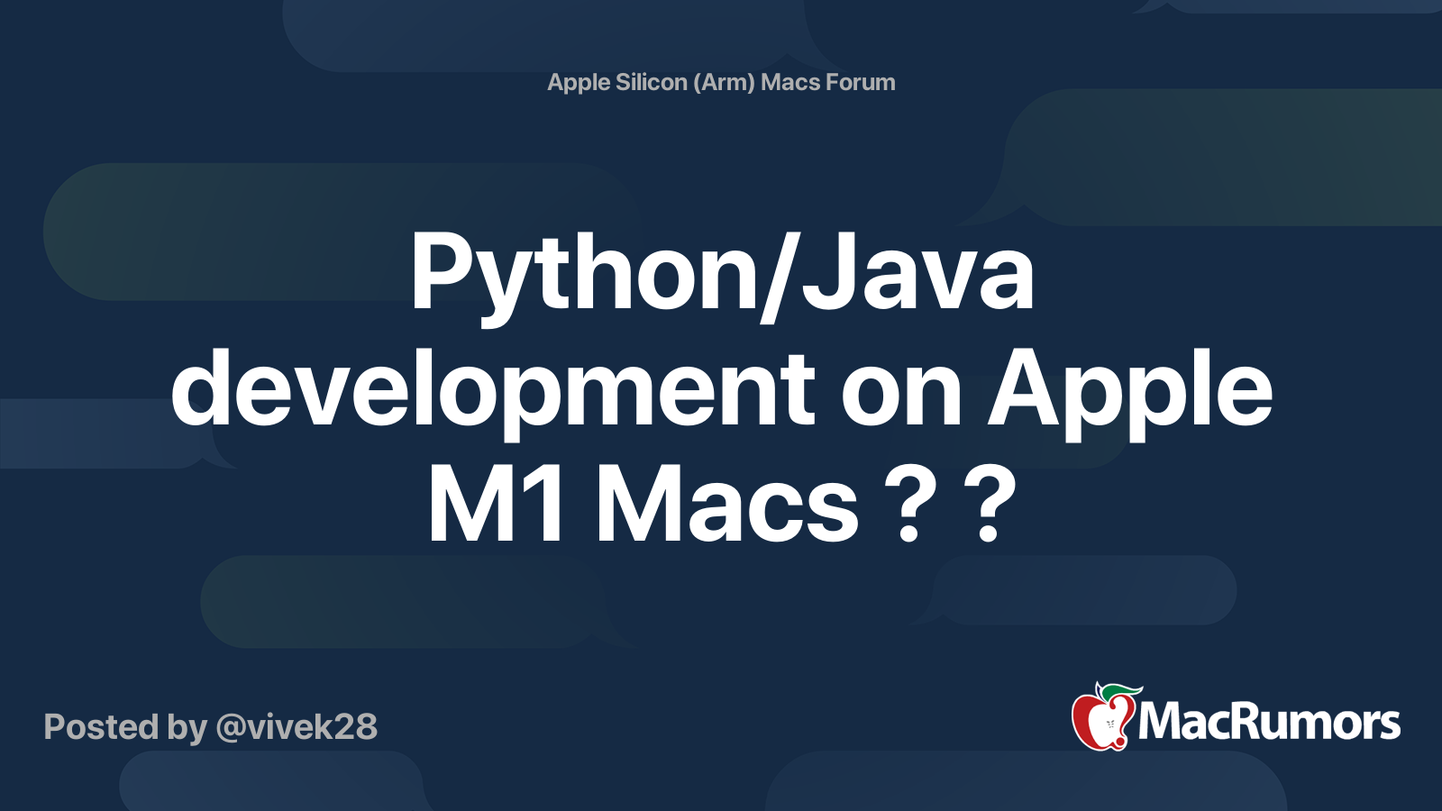 Python Java Development On Apple M1 Macs Macrumors Forums