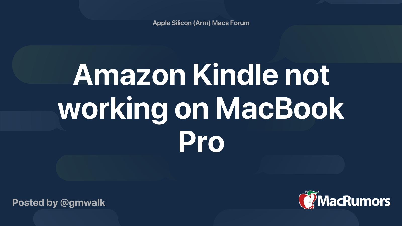 Amazon Kindle Not Working On Macbook Pro Macrumors Forums