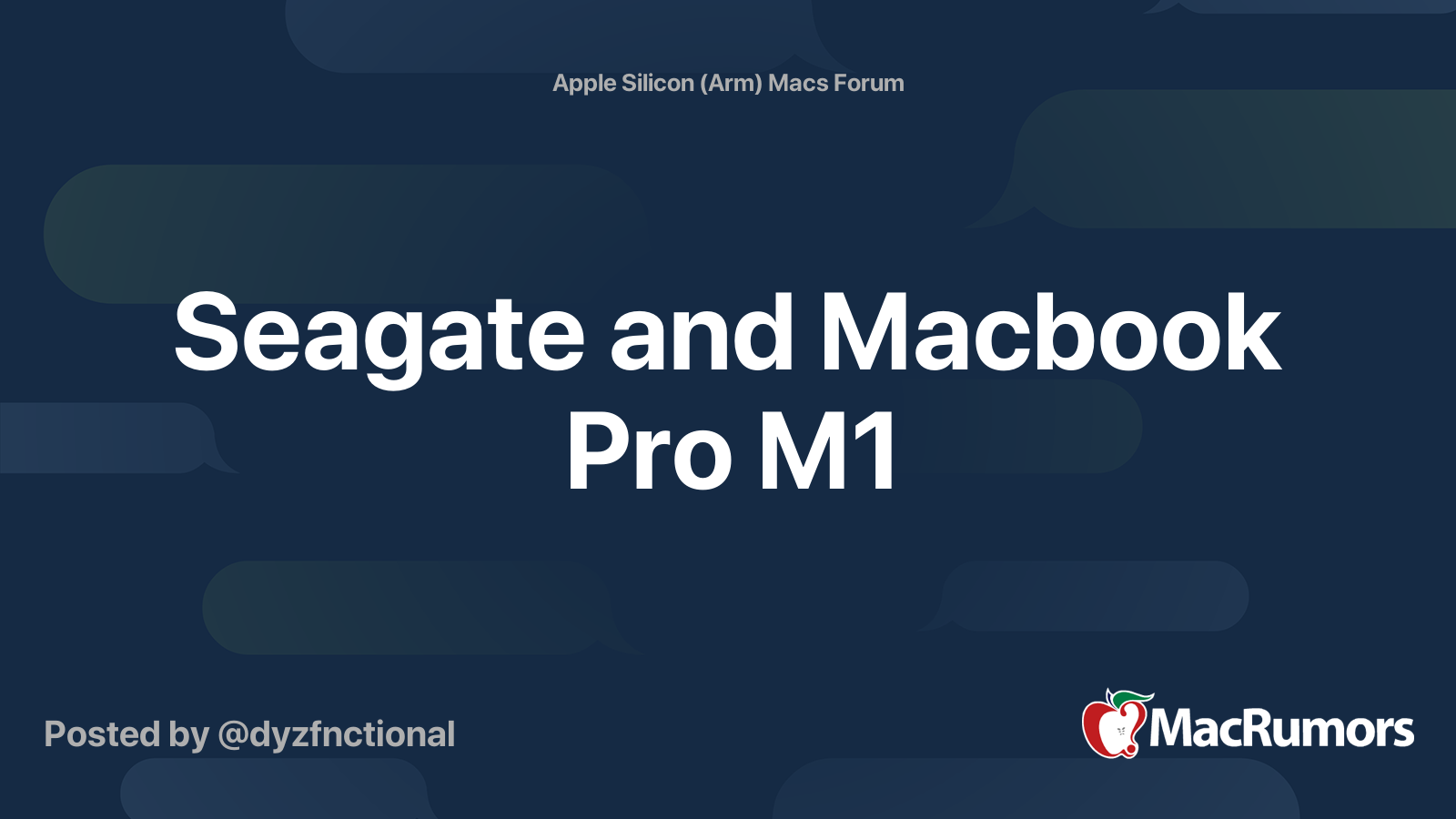 Seagate And Macbook Pro M1 Macrumors Forums