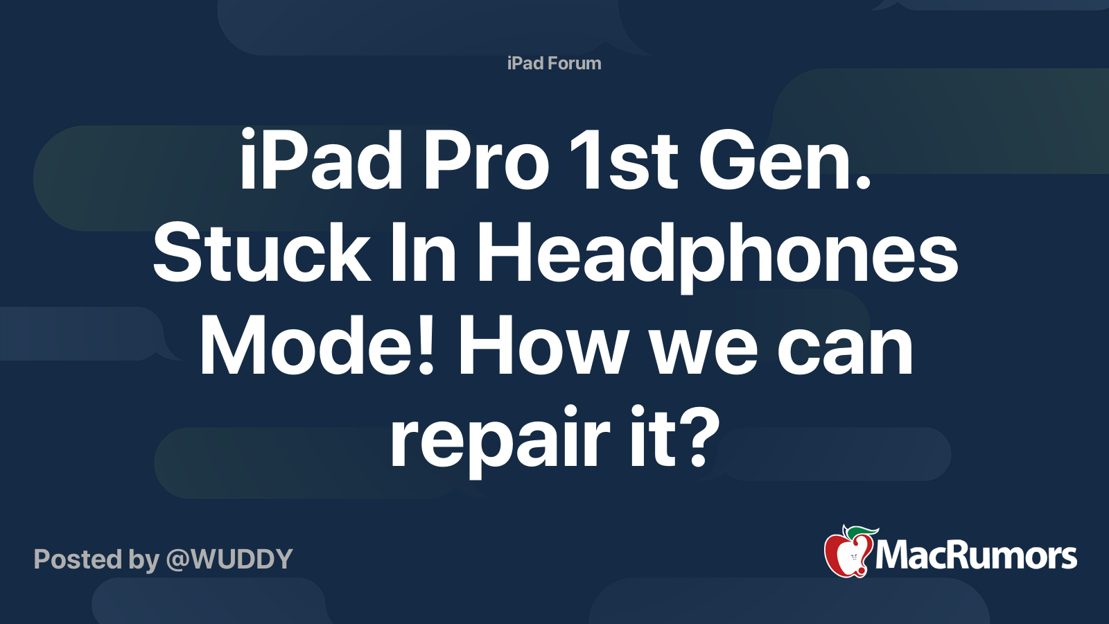 iPad Pro 1st Gen. Stuck In Headphones Mode! How we can repair it