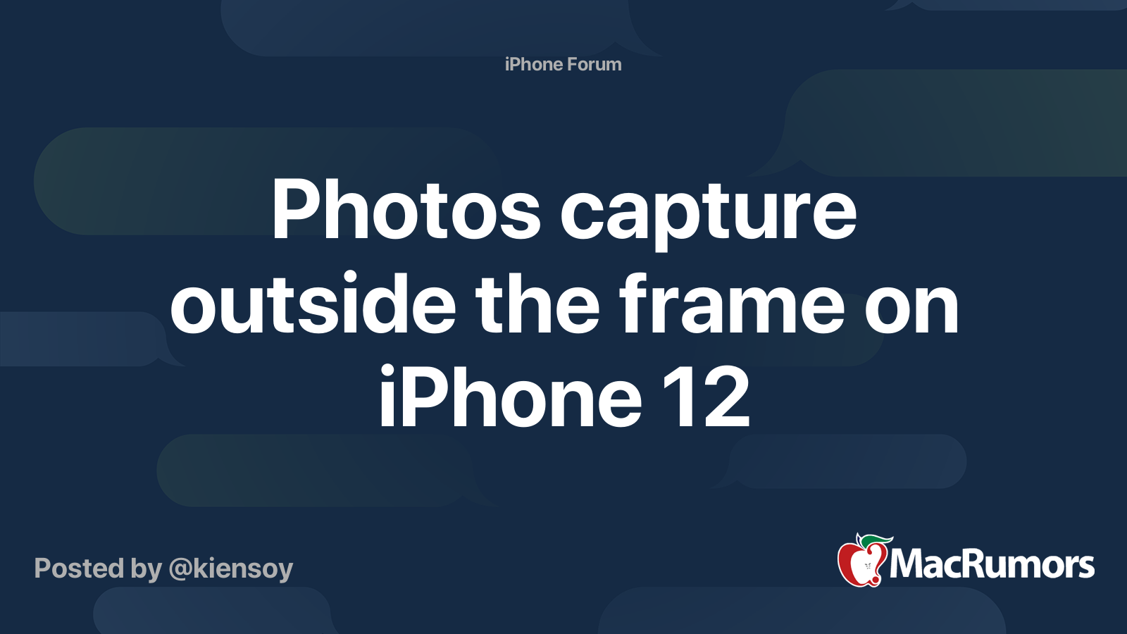 Photos Capture Outside The Frame On Iphone 12 Macrumors Forums