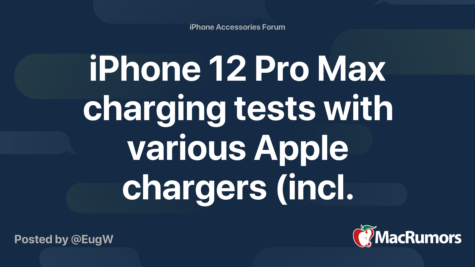 iPhone 12 Pro Max charging tests with various Apple chargers (incl. MagSafe) and cables ...
