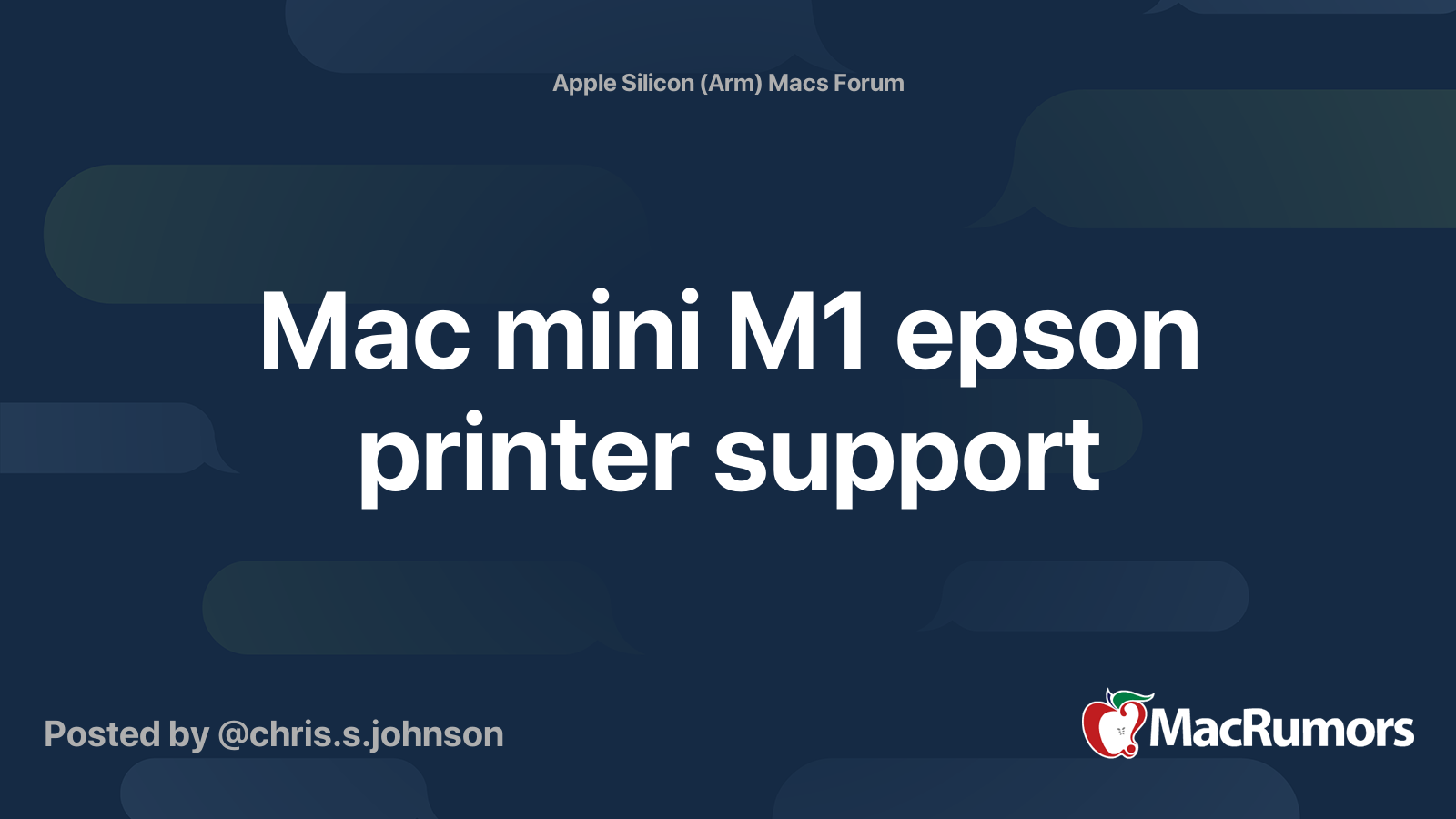 Mac mini M1 epson printer support MacRumors Forums