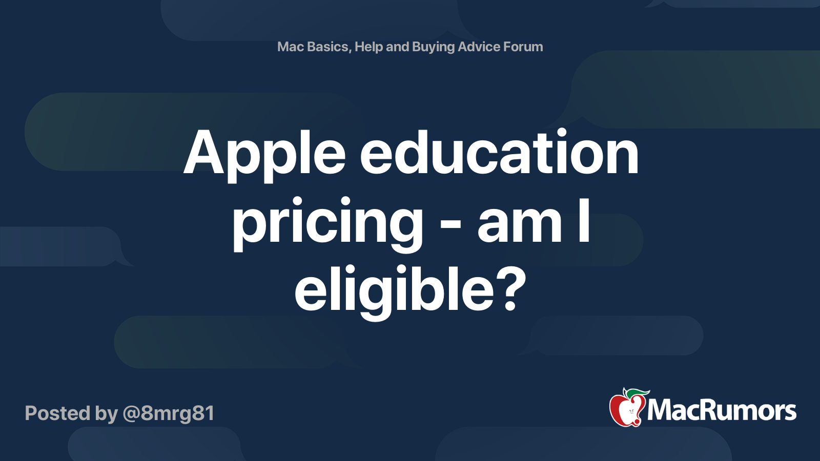 Apple education pricing am I eligible? MacRumors Forums