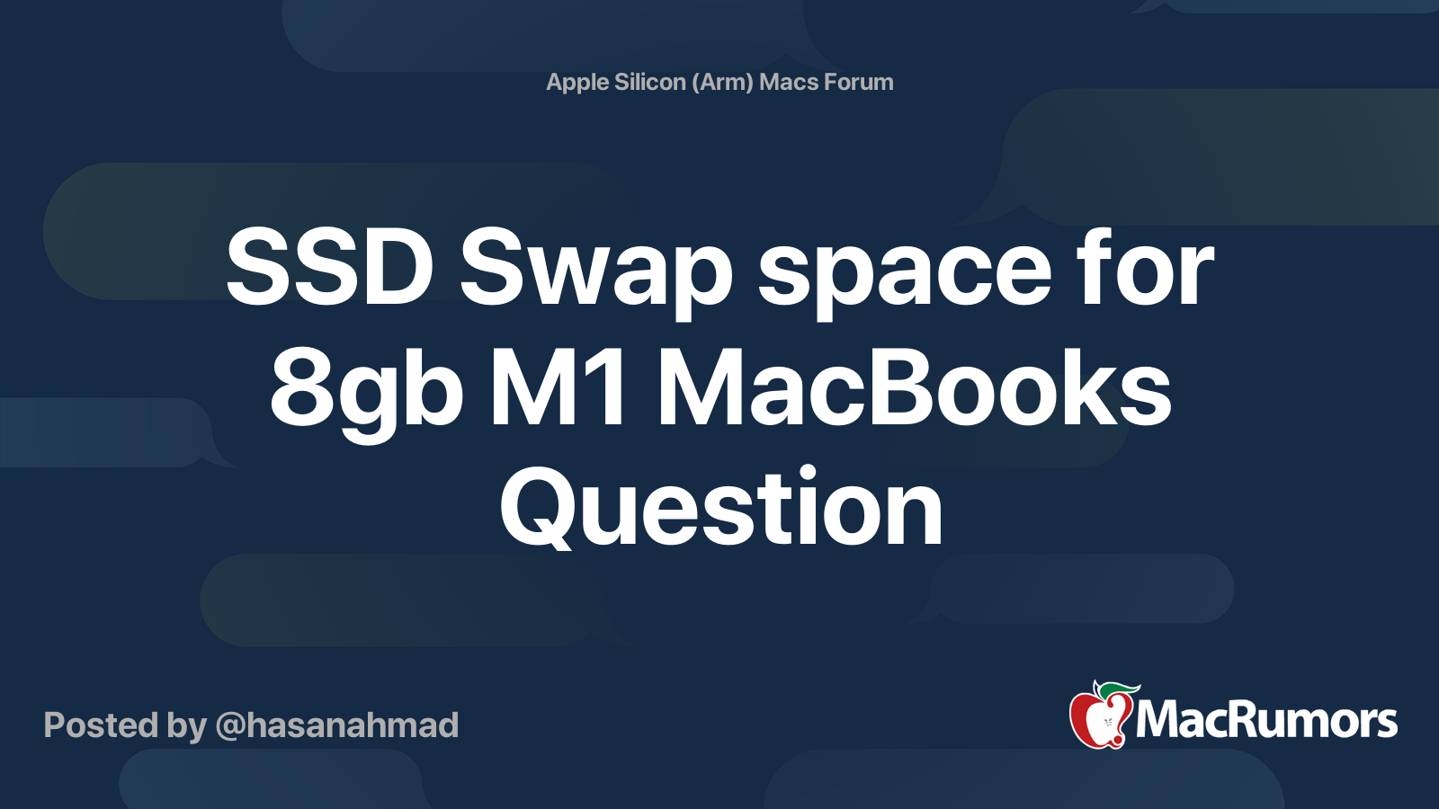 SSD Swap space for 8gb M1 MacBooks Question | MacRumors Forums