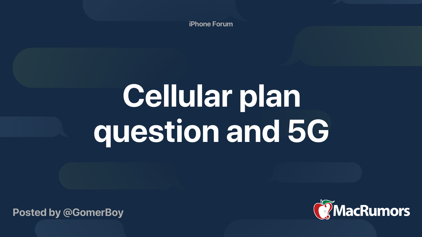 Cellular plan question and 5G MacRumors Forums