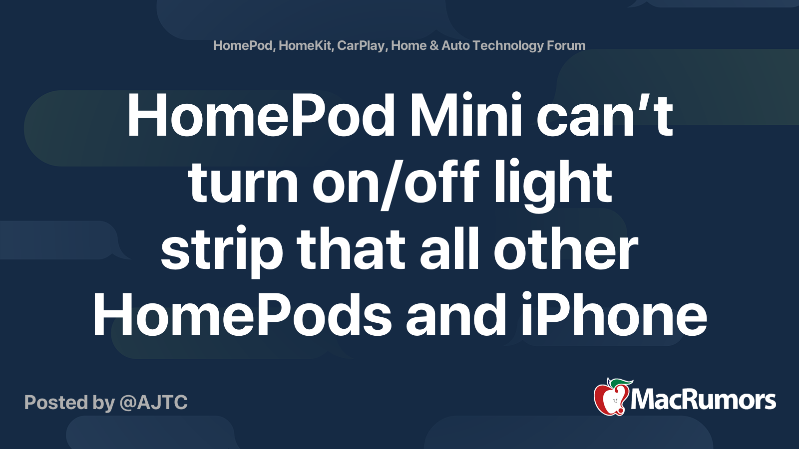 HomePod Mini can’t turn on/off light strip that all other HomePods and